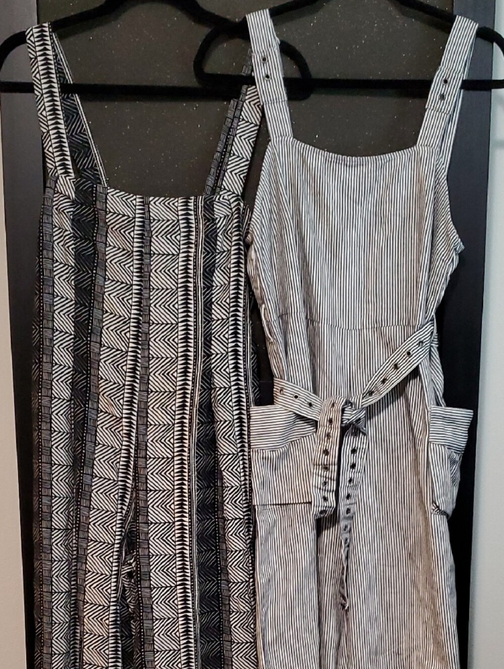 Urban Outfitters Black and White Striped & Geometric Midi Dresses Set